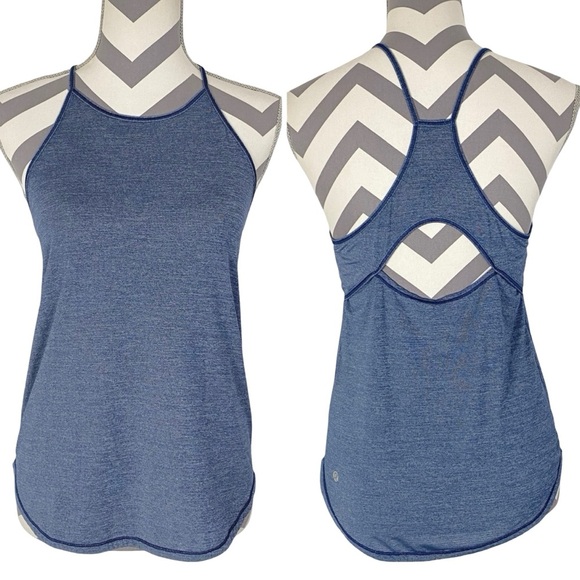 lululemon athletica Tops - Lululemon Fast As Light Singlet Tank Top Womens XS 2 Blue High Neck Lightweight